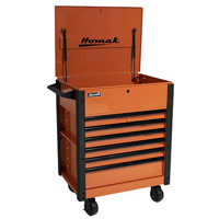 35 Inch 7 Drawer Flip-Top Service Cart, Orange HOMOG06035247 | ToolDiscounter