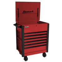 35 Inch 7 Drawer Flip-Top Service Cart, Red HOMRD06035247 | ToolDiscounter