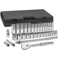 GearWrench 80715 33 Pc SAE 6 Point Standard/Deep Socket Set 1/2In Drive