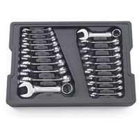 20 Pc 12 Pt SAE/Metric Stubby Combination Wrench Set KDT81903 | ToolDiscounter