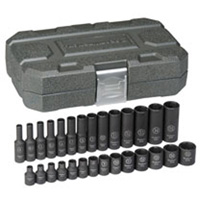 GearWrench 84901 1/4" Drive Standard/Deep Metric Impact Socket Set