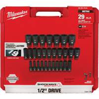 Milwaukee ML49-66-7015 Shockwave Impact Duty 1/2" Drive Metric Deep 6 Point Socket Set