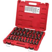 Milwaukee 49-66-7016 Shockwave Impact Duty 1/2" Drive SAE & Metric Deep 6 Point Socket Set