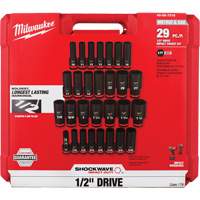 Milwaukee 49-66-7016 Shockwave Impact Duty 1/2" Drive SAE & Metric Deep 6 Point Socket Set