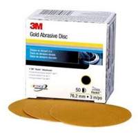 3M 00917 Gold Hookit Disc, 3" Dia., P180 Grit, Aluminum Oxide, C-Weight