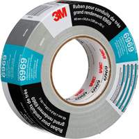 3M 6969 Extra Heavy-Duty Duct Tape, 10.7 mils, Silver, 48 mm (2") x 55 m (180')