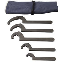 5Pc Adjustable Hook Spanner Wrenches, W/Kit Bag MRTSHW5K | ToolDiscounter