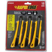 RAPID EDGE RT00049 Rapid Edge&reg;  3 Pack All Purpose 18mm Snap Knife with 9 Blades