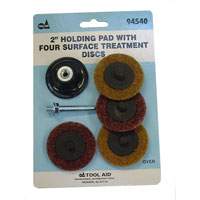 S & G Tool Aid 94540 Tool Aid&reg; 2" Holding Pad with Four Surface Treatment Discs