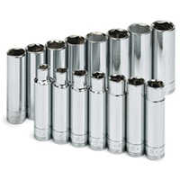 SK Tools 1945 Socket Set, 1/2 Inch, 6 Point, 15 Piece, Metric