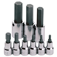 SK Tools 19733 3/8 1/2 Dr 9 Pc Fractional Hex Bit Socket Set