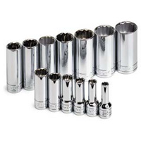 SK 4613 13 Piece 3/8-Inch Drive 6 Point 1/4-Inch to 1-Inch Socket Set SK Hand Tools SKT4613 