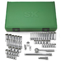 SK Tools 91860 Socket Set, 1/4, 6 Point, 60 Piece, Frac / Metric, Standard / Dee