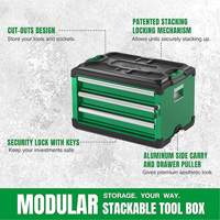 SK Tools SK03102 Modular Stackable Steel Storage Tool Box with 3 Drawers