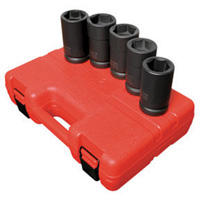 Sunex 5626 1 Inch Dr 6 Pt 5 Pc Standard/Deep Budd Wheel SAE/Metric Set