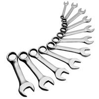 Sunex 9930 Wrench Set, Combinationination, Stubby, Fractional