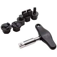 Steelman 42439 6-Piece Oil Drain Plug Wrench Kit for Installing and Removing Plastic Oil Drain Plugs and Bolts