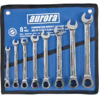 Aurora Tools TEQ832 Fixed Head Wrench Set, Combination, 8-piece, Imperial