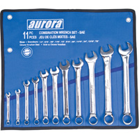 Aurora Tools TLV053 Wrench Set, Combination, 11-piece, Imperial