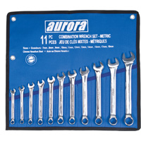 Aurora Tools TLV054 Wrench Set, Combination, 11-piece, Metric