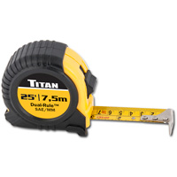 Titan 10907 Dual Rule Tape Measure, 25 Ft.