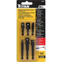 Titan 12001 6-Piece Stubby & Wobble Socket Adapter Set