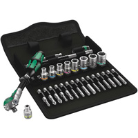 Wera 5004016001 8100 SA 6 Zyklop Speed Ratchet Set, 28 Pieces, 1/4" Drive, Metric