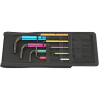 Wera 5022639001 9-PC Multi-Colour Blacklaser L-Hex Key Set, SAE