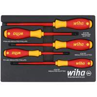 WIHA 32081 5-Piece Insulated SoftFinish&reg; Cushion Grip Screwdriver Tray Set
