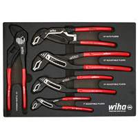 WIHA 34691 Classic Grip V-Jaw Tongue and Groove Pliers Tray Set