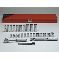 Wright Tool 377 3/8 Inch 6 Pt 27 Pc Standard/Deep Metric Socket Set