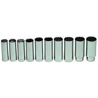 Wright Tool 473 1/2 Inch Dr 12 Pt 10 Pc Deep Metric Socket Set