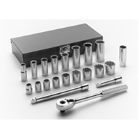 Wright Tool A34 3/8 Inch Dr 12 Pt 21 Pc Standard/Deep Socket Set