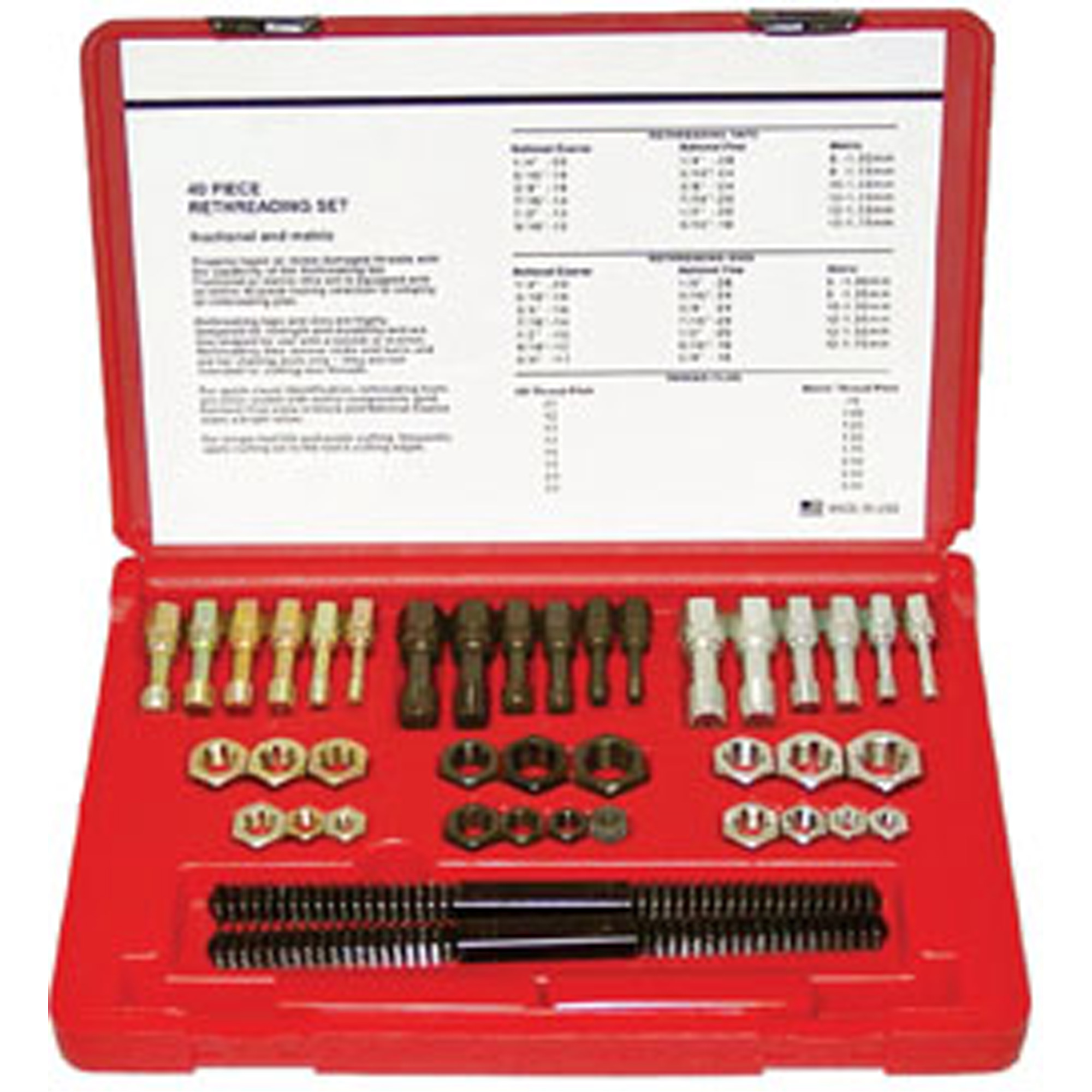 Kastar Hand Tools 972 40-PC Thread Restorer Kit, SAE and Metric
