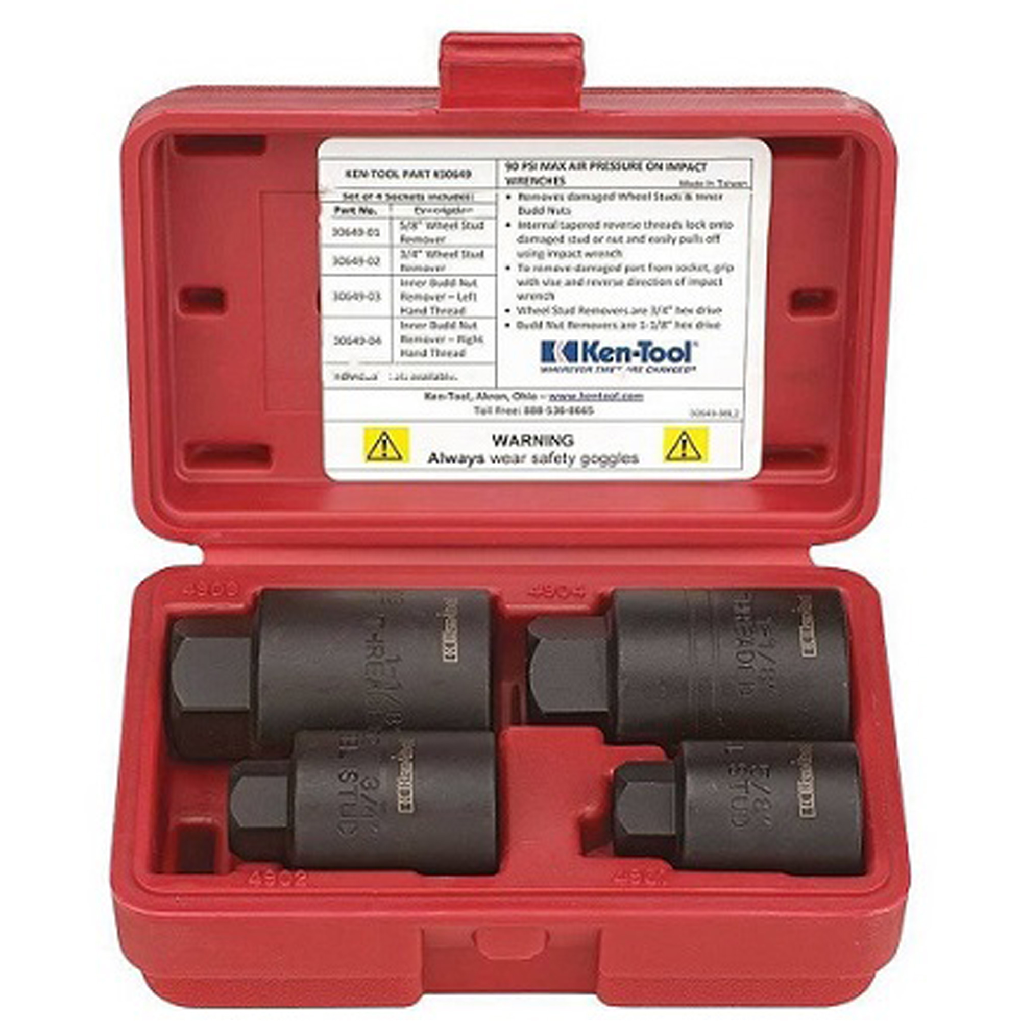 KenTool 30649 HeavyDuty Wheel Stud Remover Set ToolDiscounter