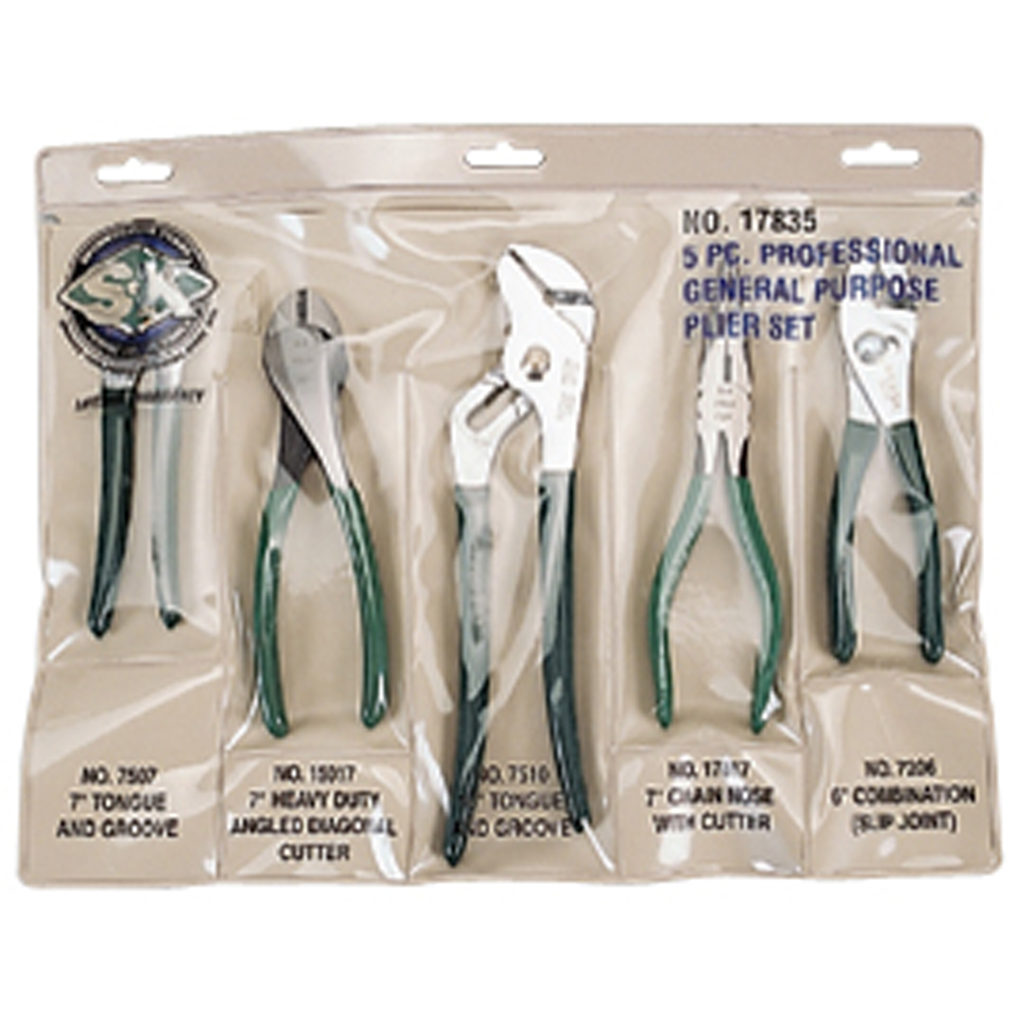 SK Hand Tool 17835 5 Pc General Purpose Pliers Set ToolDiscounter