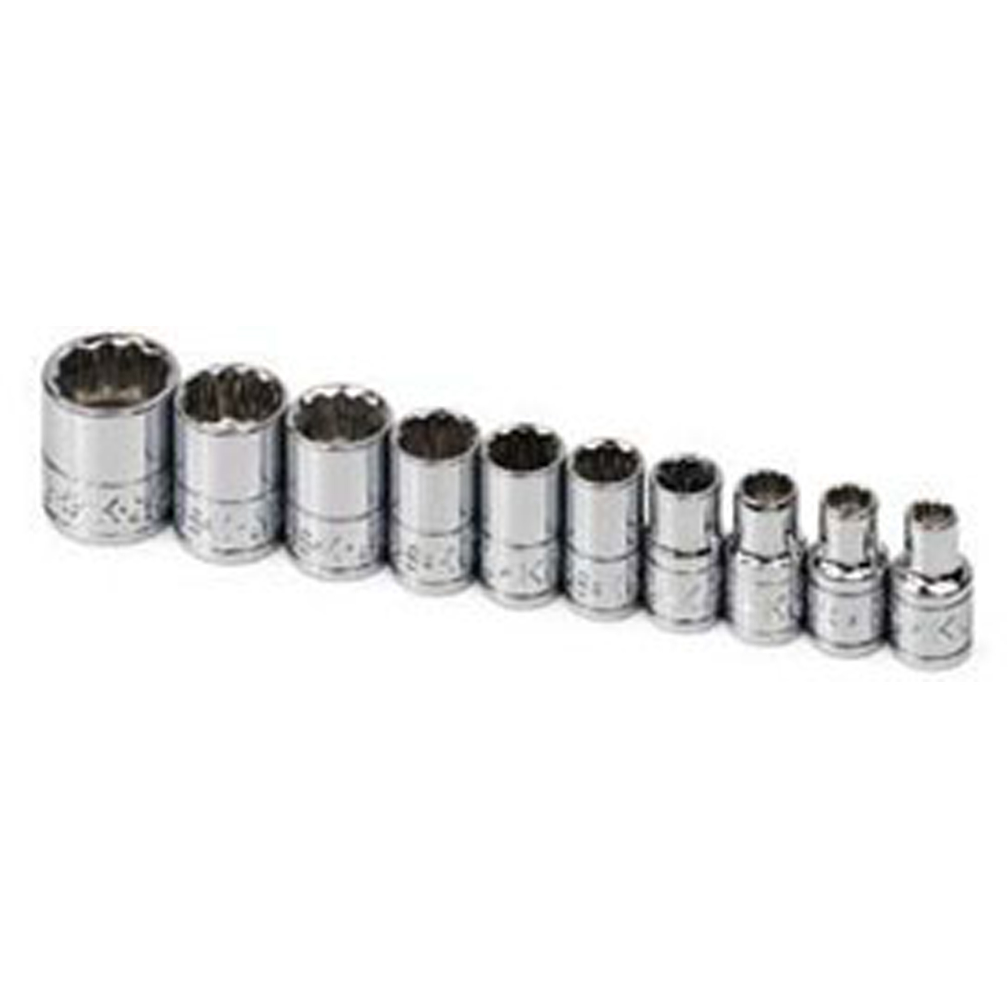 Socket Set, 1/4 Drive, 6 Point, 10 Piece, Fractional