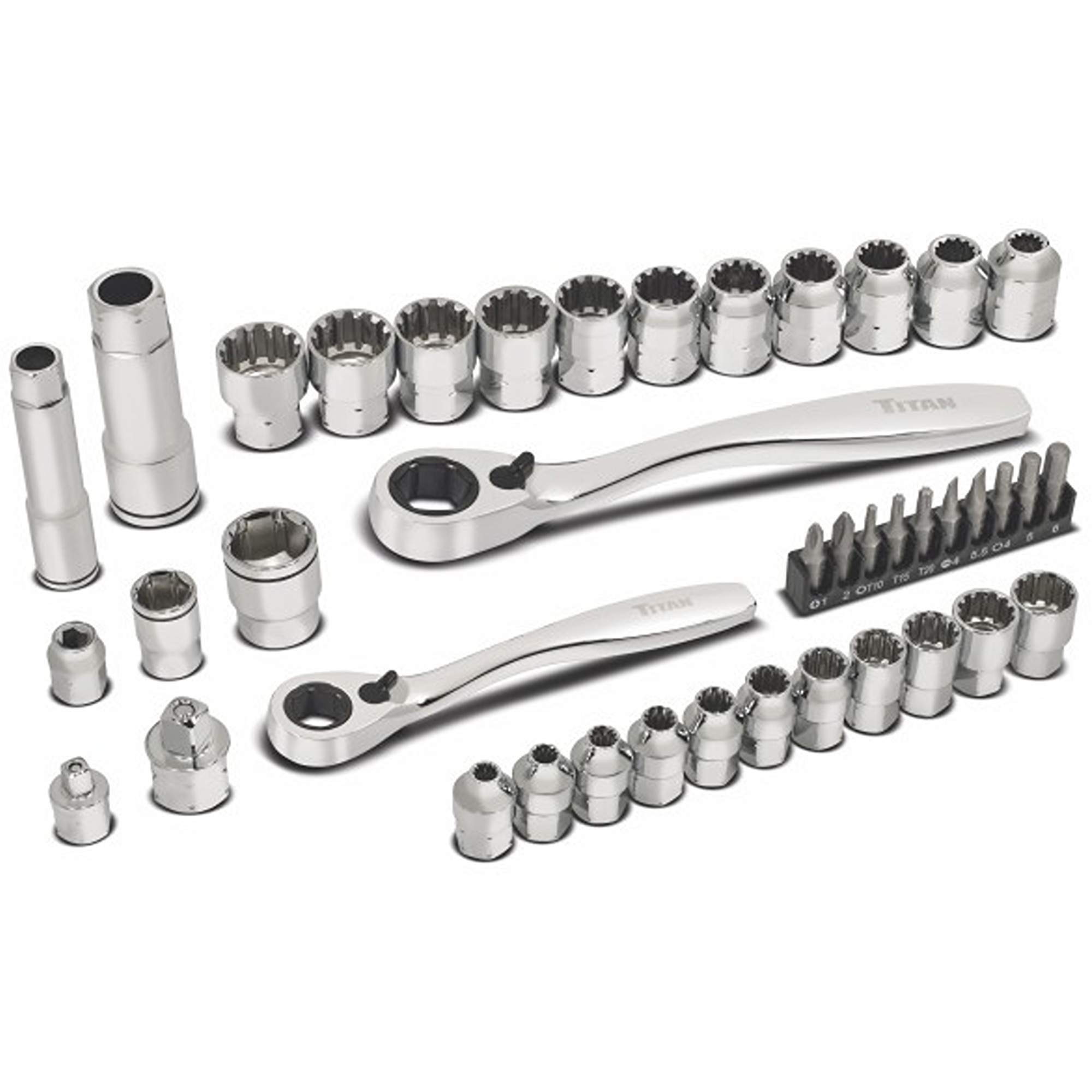 Titan 17441 41 pc. ExoDrive Pass-Through Ratchet and Socket Set