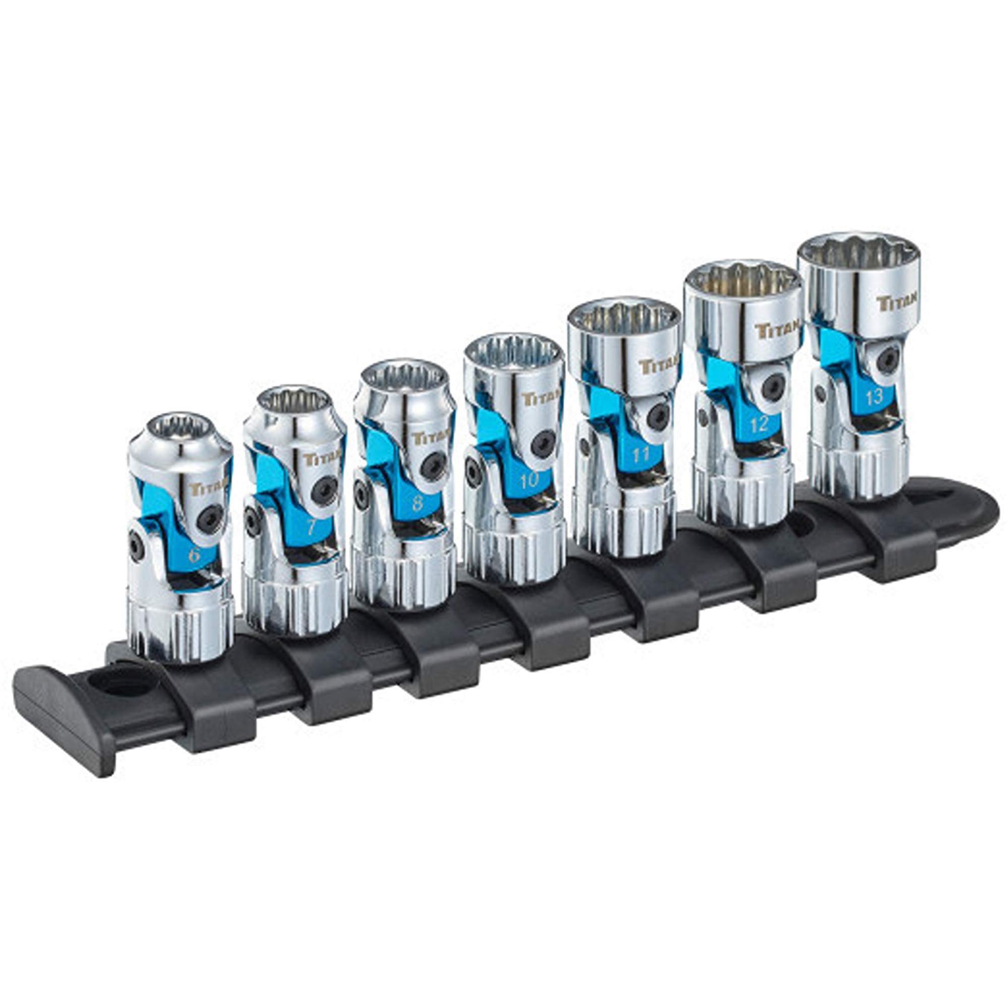 Titan 66840 7 pc. 1/4 in. Drive MM Auto-Flex Universal Socket Set